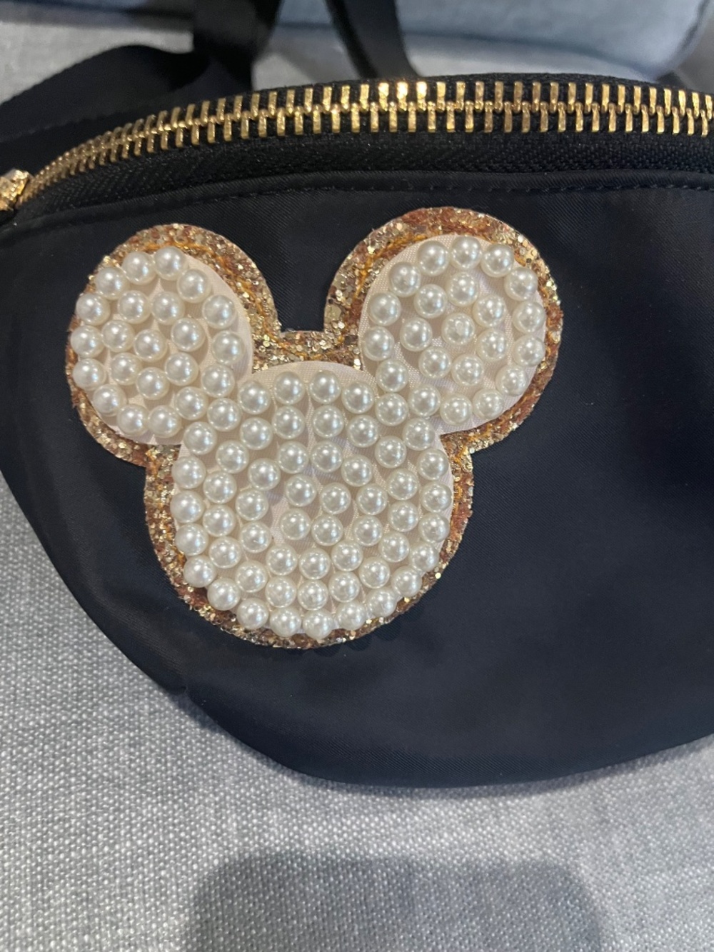 Stoney Clover Lane Black with Pearl Mickey Fanny Pack/Crossbody - Picture 3 of 8